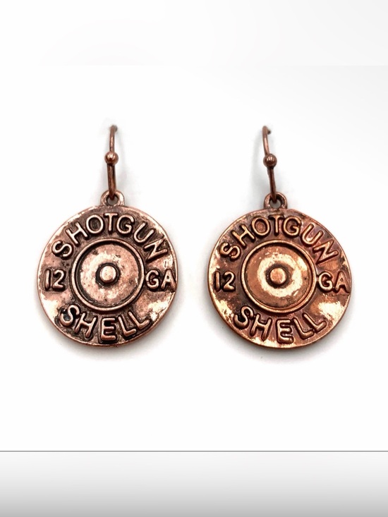 Jewelry - NWT Copper Shotgun Shell Plate Western Hook Dangle Earrings